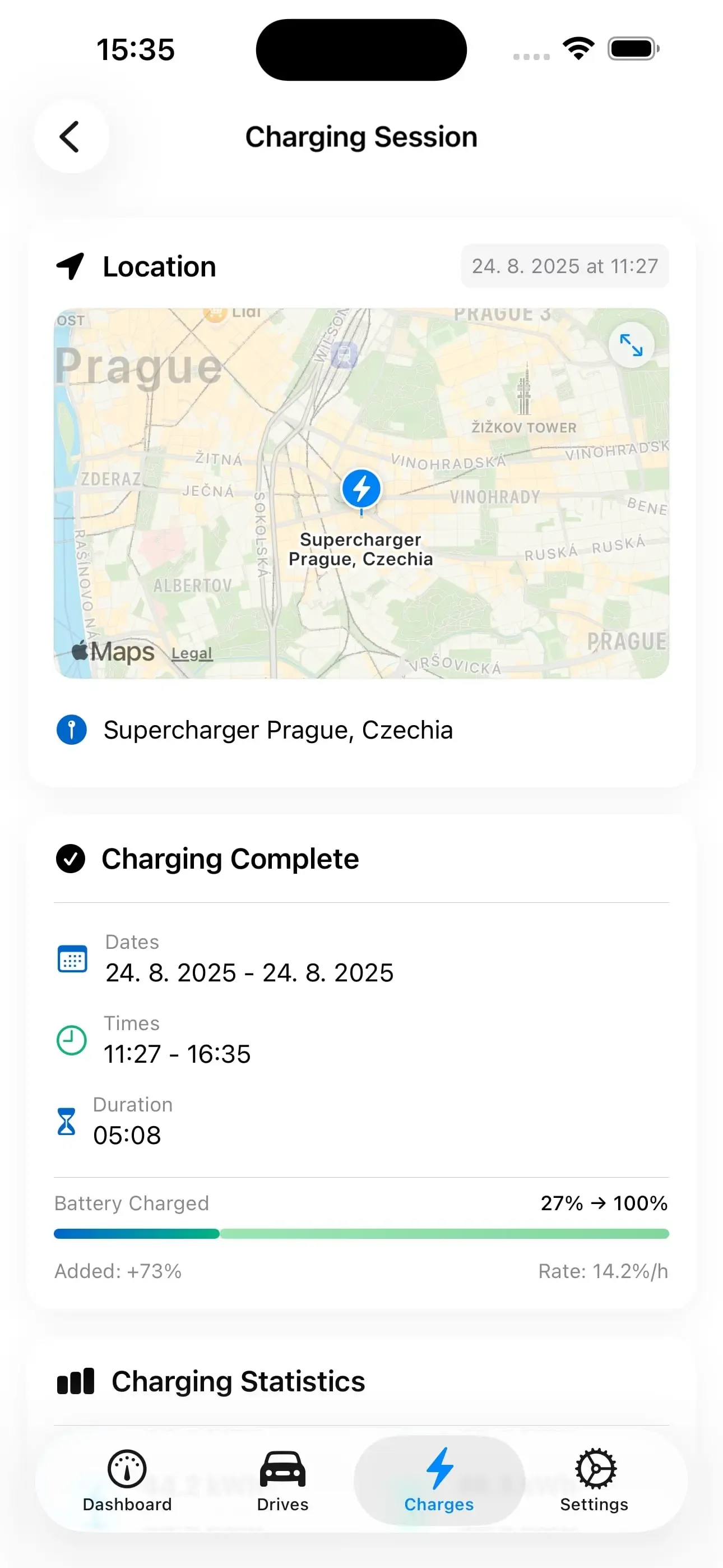 HedgieMate iOS app - Software update history and vehicle configuration details